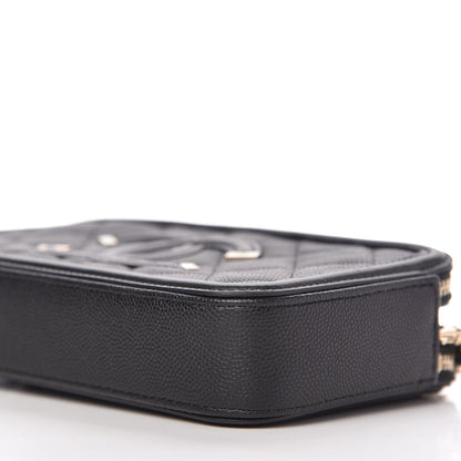 Chanel Caviar Quilted CC Filigree Clutch With Chain Black 7 of 12