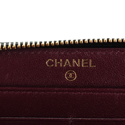 Chanel Sheepskin Quilted Mademoiselle Vintage Zip Around Wallet Black 6 of 8