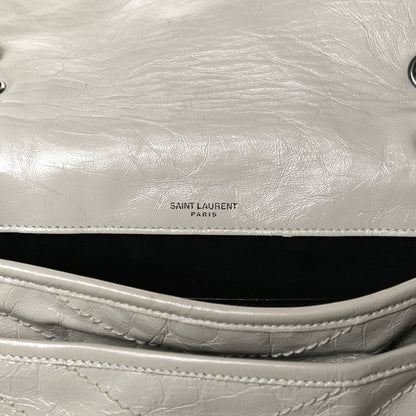 Saint Laurent Crinkled Calfskin Matelasse Monogram Baby Niki Chain Satchel Light Natural 6 of 16