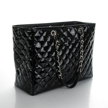 Chanel Patent Quilted Large Coco Shine Shopping Tote Black 3 of 8