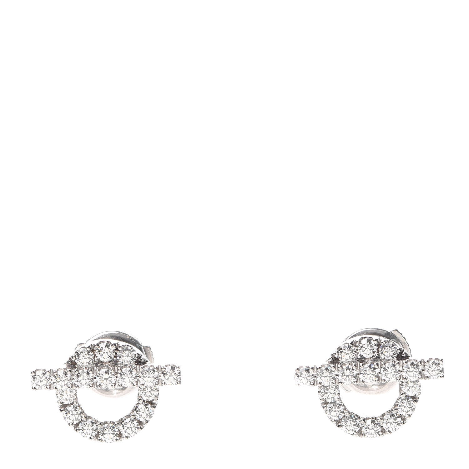 Hermes 18K White Gold Diamond Finesse Earrings 1 of 5