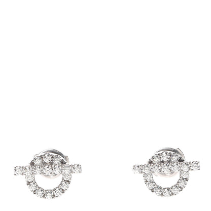 Hermes 18K White Gold Diamond Finesse Earrings 1 of 5