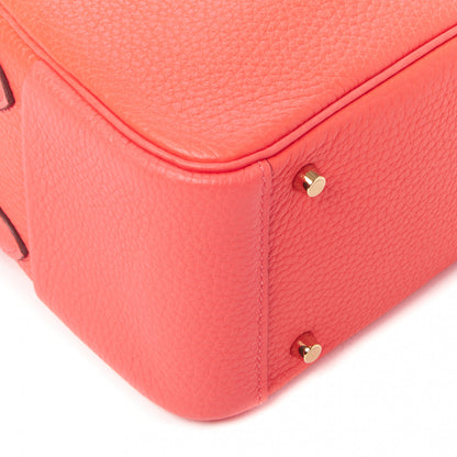 Hermes Taurillon Clemence Mini Lindy 20 Rose Texas 6 of 12