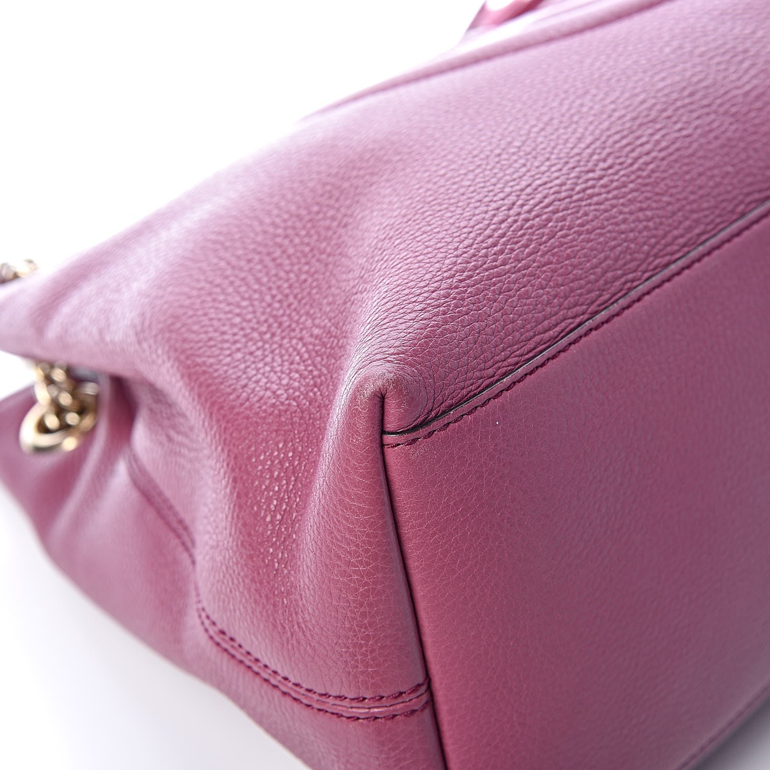 Gucci Pebbled Calfskin Medium Soho Chain Shoulder Bag Peonia Flower 11 of 13