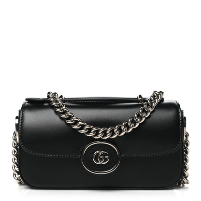 Gucci Senna Calfskin Petite GG Top Handle Shoulder Bag Black 1 of 10