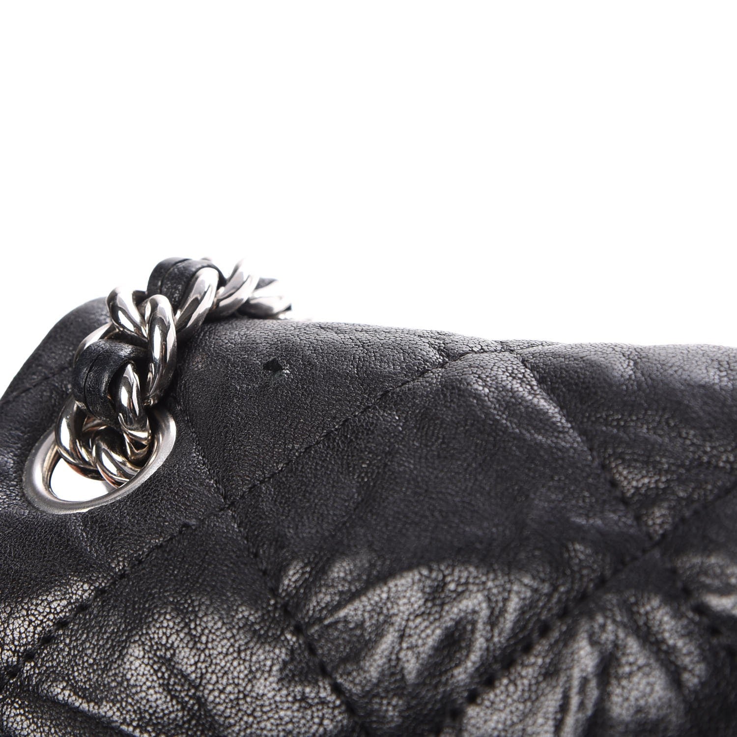 Chanel Washed Lambskin Quilted Medium Chain Around Messenger Black 8 of 8