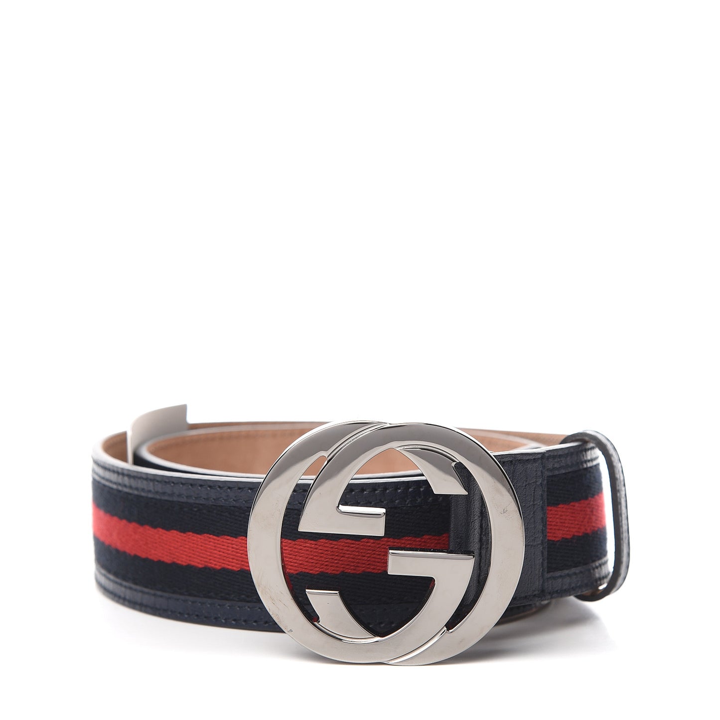Calfskin Web Interlocking G Belt 75 30 Navy