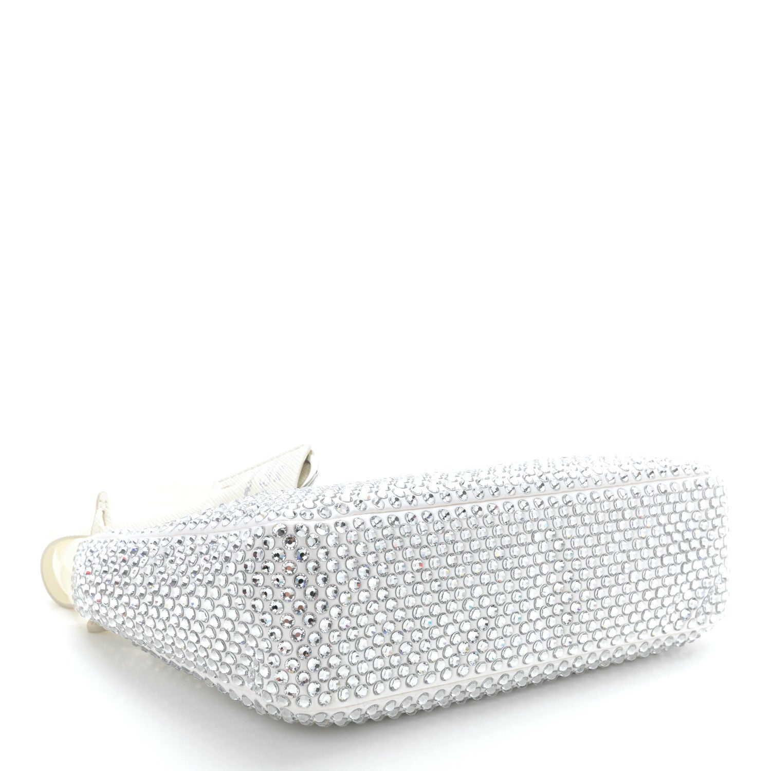 Prada Satin Crystal Mini Re-Edition 2000 Bag White 4 of 10