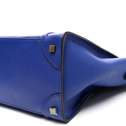 Celine Drummed Calfskin Mini Luggage Indigo 10 of 10