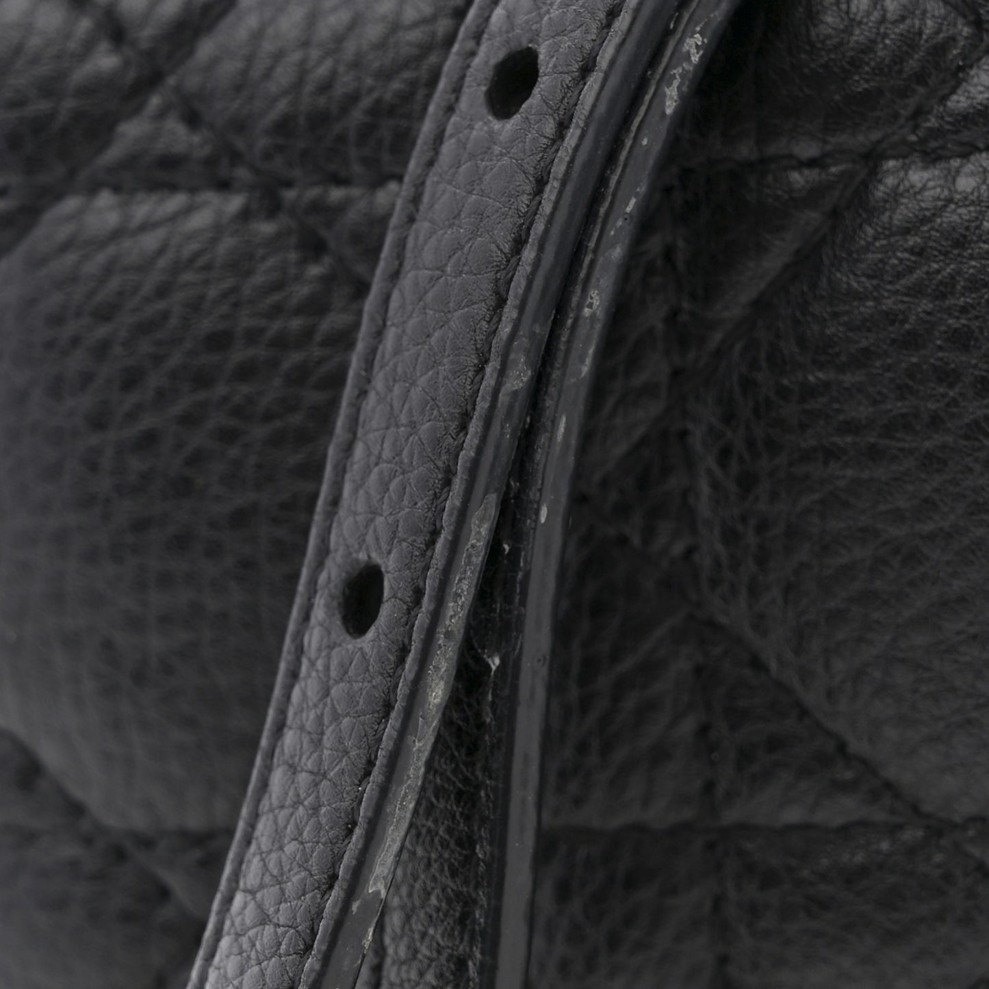 Supple Calfskin Cannage Caro Belt Pouch with Chain Black