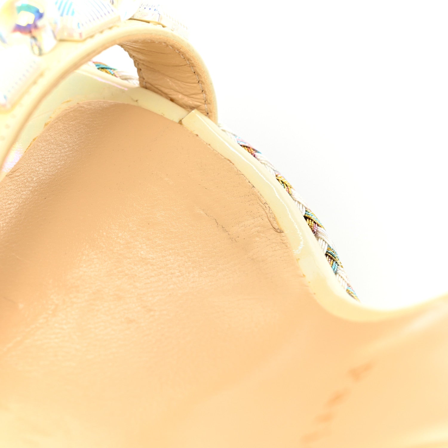 Christian Louboutin Glitter Luminor Cataclou 120 Platform Sandals 38 Off White 13 of 16