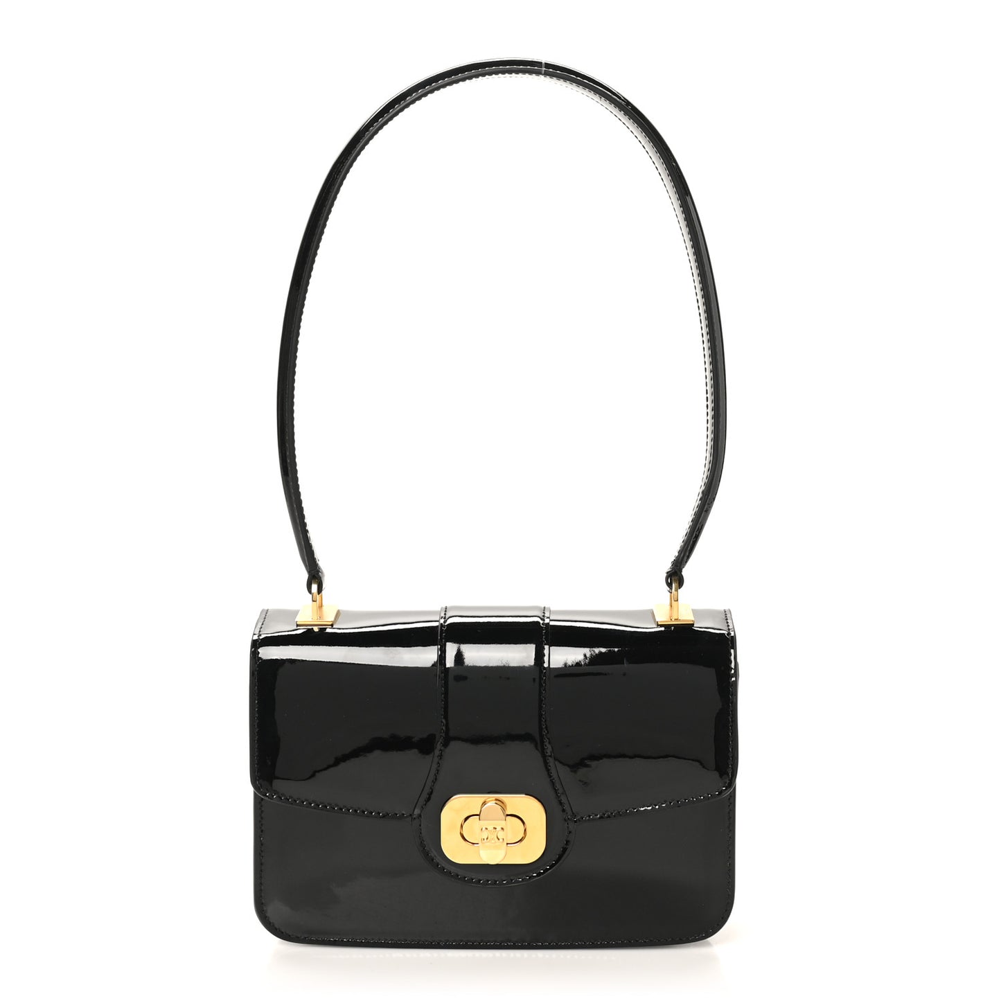 Patent Calfskin Teen Josephine Top Handle Bag Black