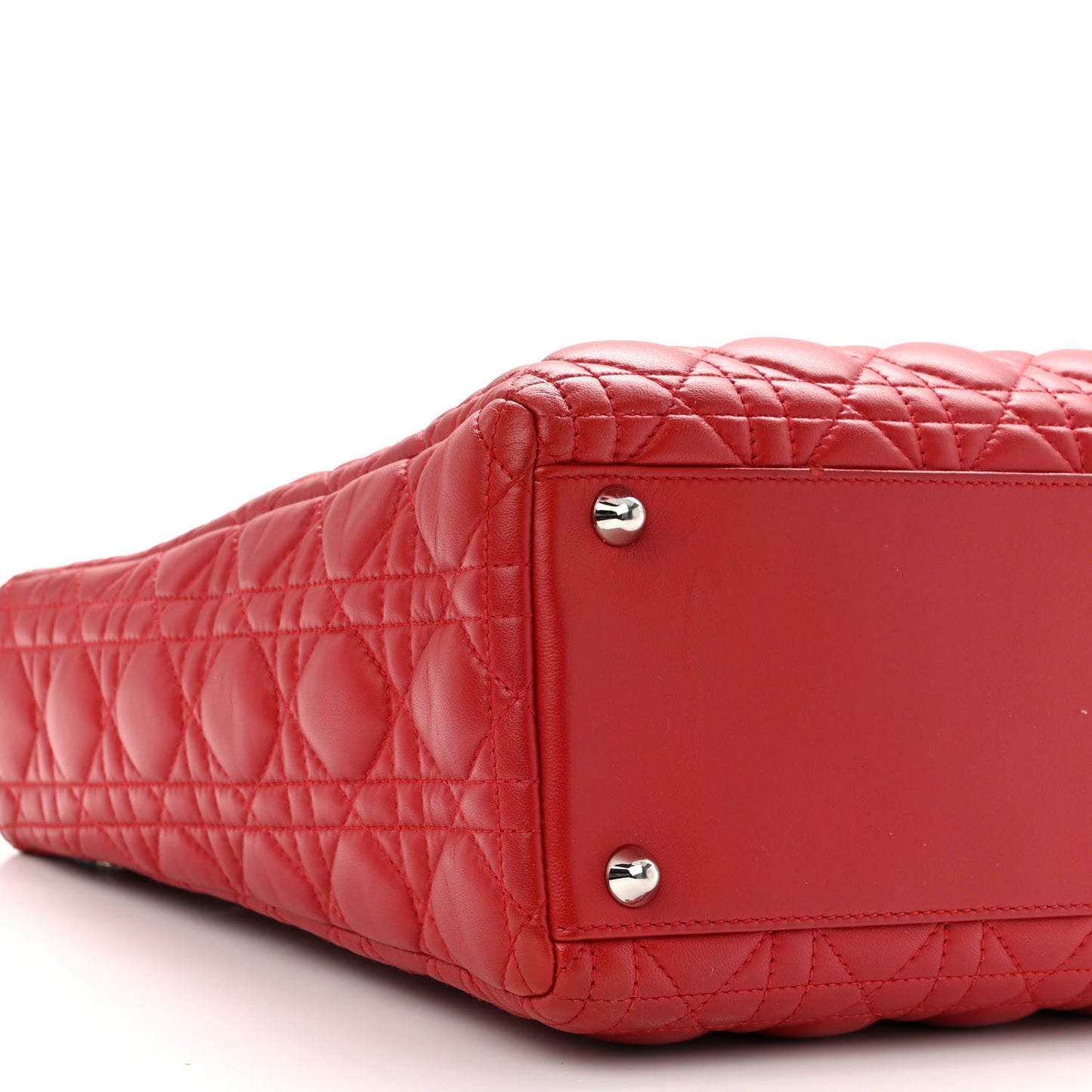 Lambskin Cannage Large Lady Dior Red