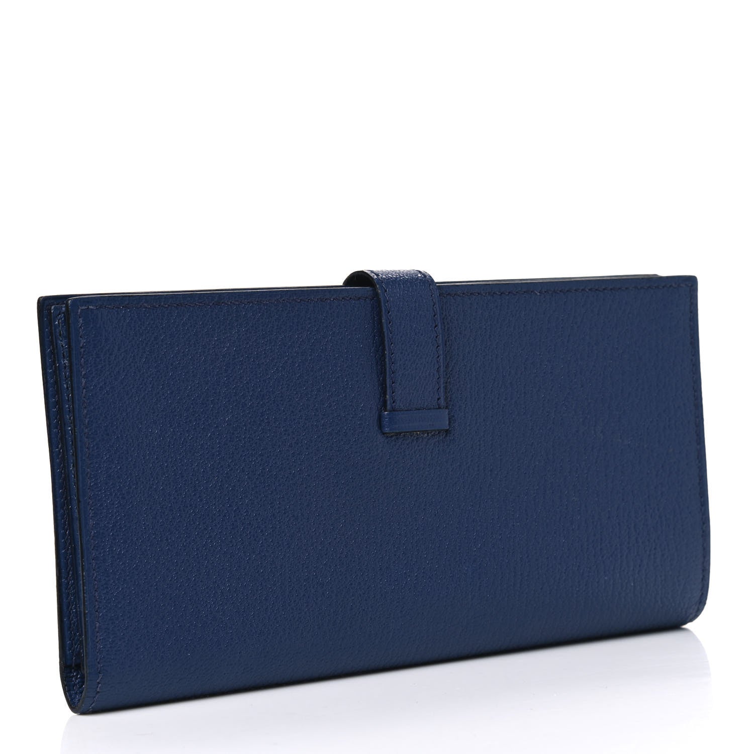 Hermes Chevre Mysore Bearn Gusset Wallet Bleu Thalassa 2 of 14