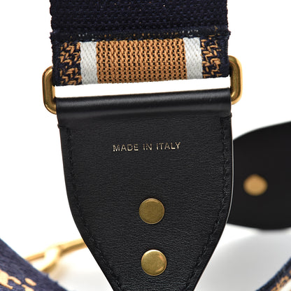Christian Dior Canvas Embroidered Shoulder Strap Chocolate Multicolor 4 of 5