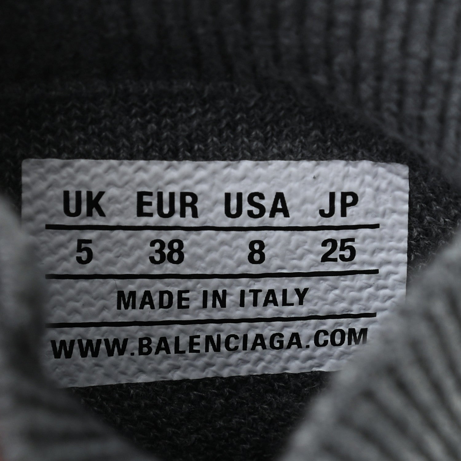 Balenciaga Sweatshirt Knit Bi-Color Sole Womens Speed Sneakers 38 Grey White Black 8 of 8