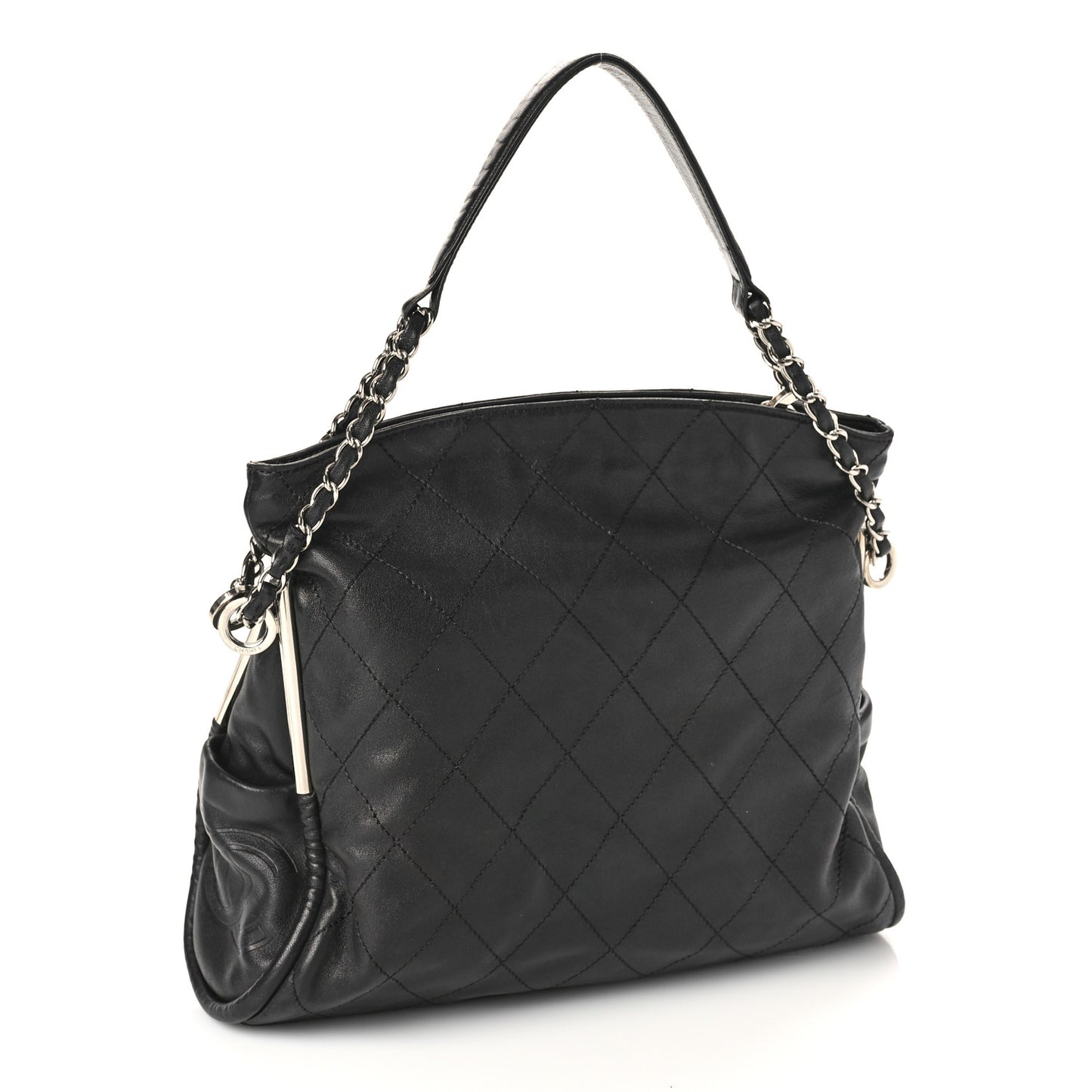 Lambskin Stitched Medium Ultimate Soft Tote Black