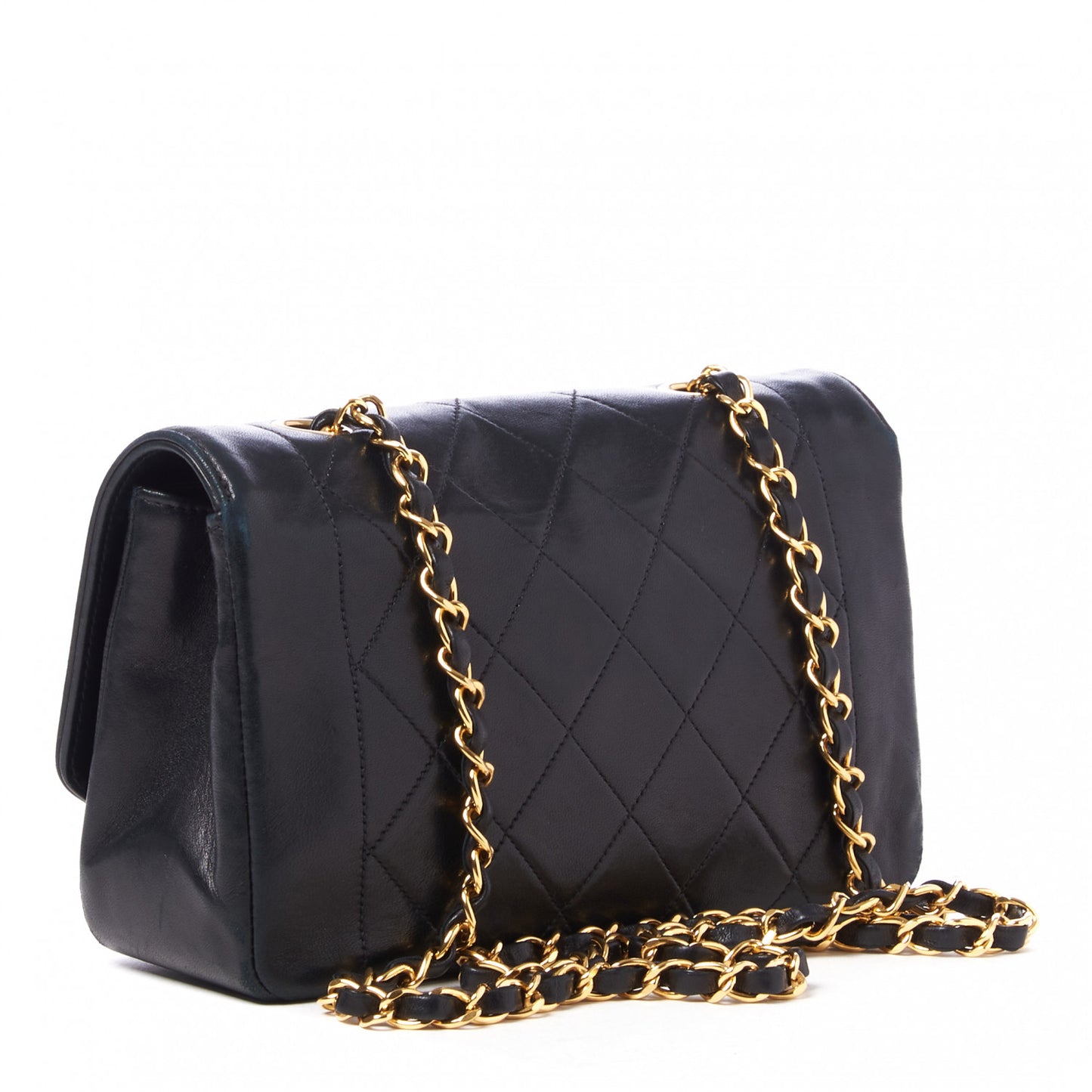Lambskin Quilted Small Single Flap Black