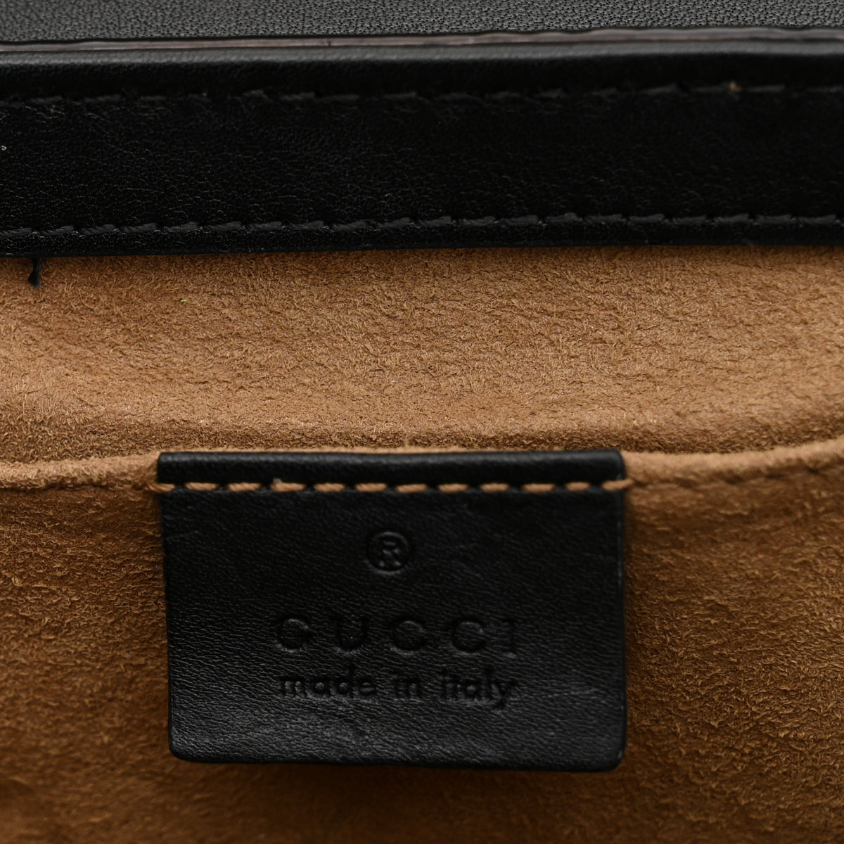 GG Supreme Monogram Calfskin Small Padlock Shoulder Bag Beige Black Cuir