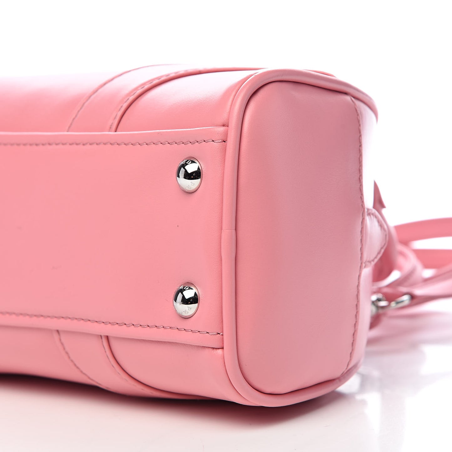 Soft Calfskin Monochrome Bowling Bag Petalo