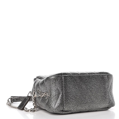 Saint Laurent Metallic Grain De Poudre Y Quilted Monogram Mini Loulou Camera Bag Gun Metal 4 of 7