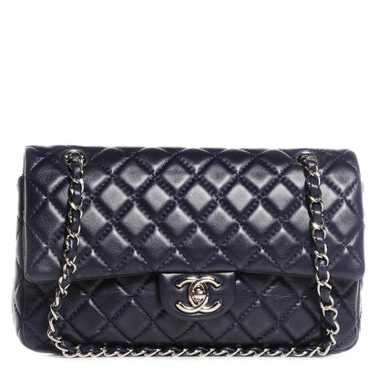 Chanel Lambskin Medium Double Flap Navy 1 of 9