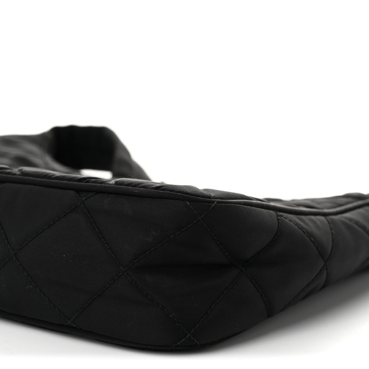 Tessuto Nylon Stitched Shoulder Bag Black