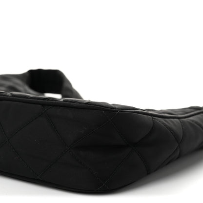 Prada Tessuto Nylon Stitched Shoulder Bag Black 11 of 13