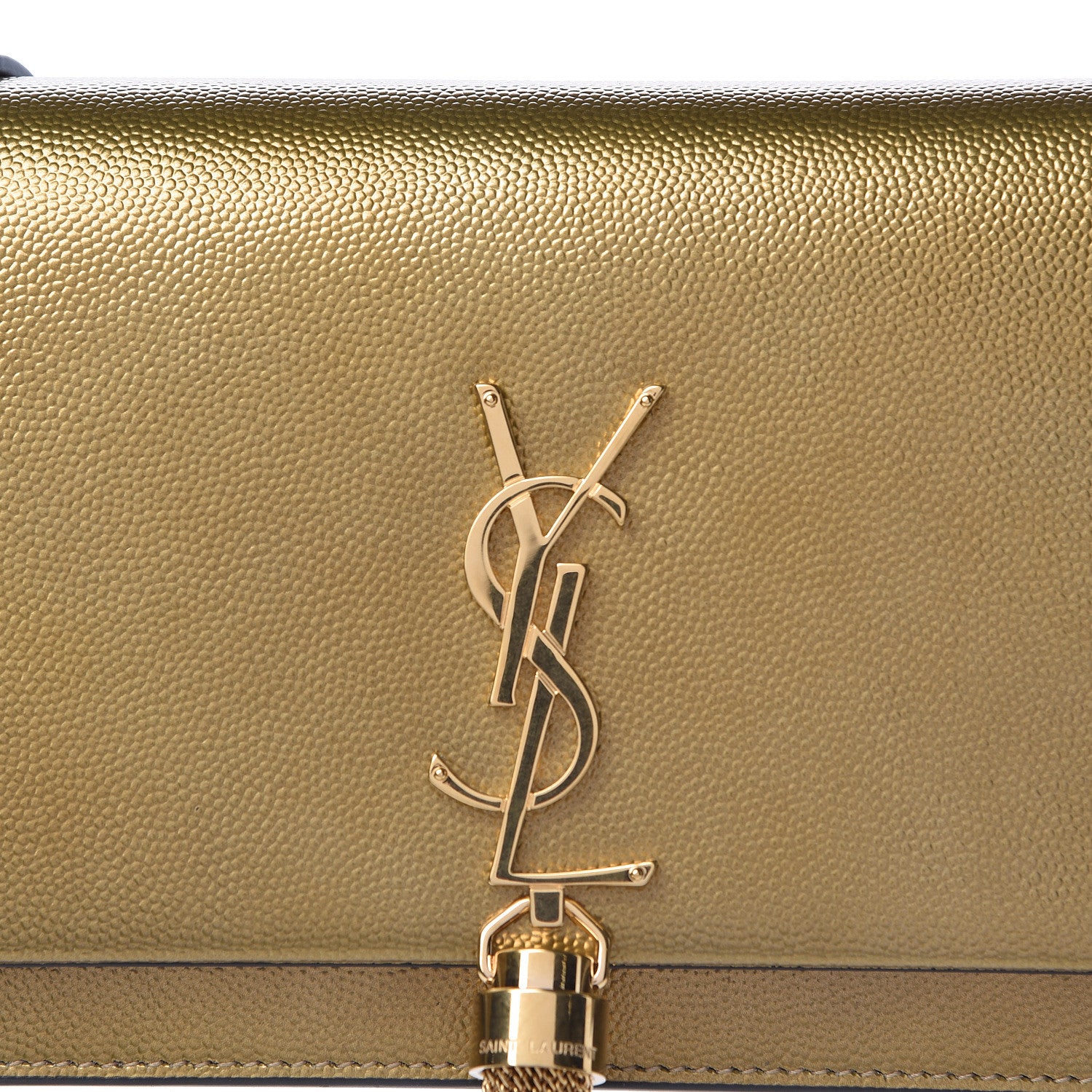 Saint Laurent Grain De Poudre Kate Monogram Tassel Chain Wallet Brome 10 of 10