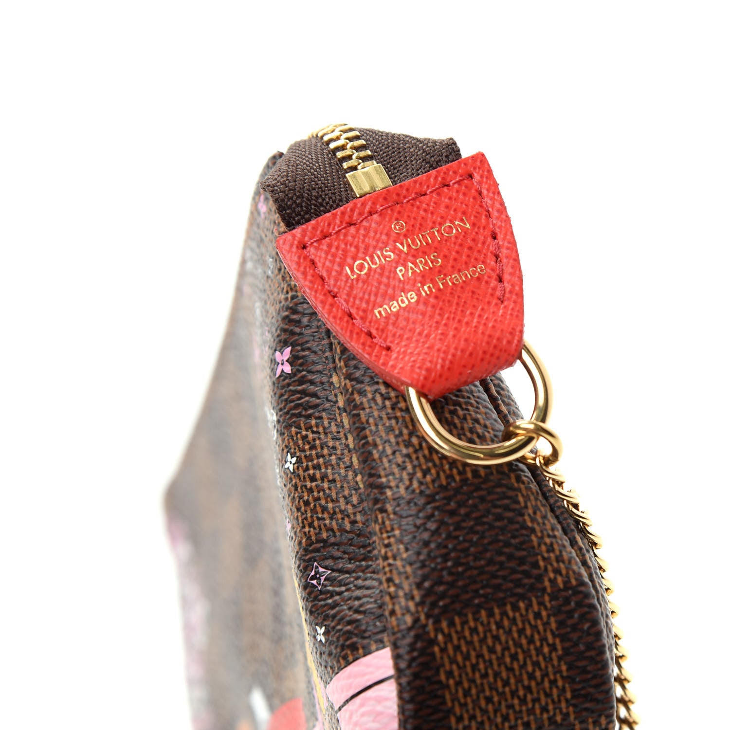 Louis Vuitton Damier Ebene 2019 Christmas Animation Mini Pochette Accessories Red 6 of 8