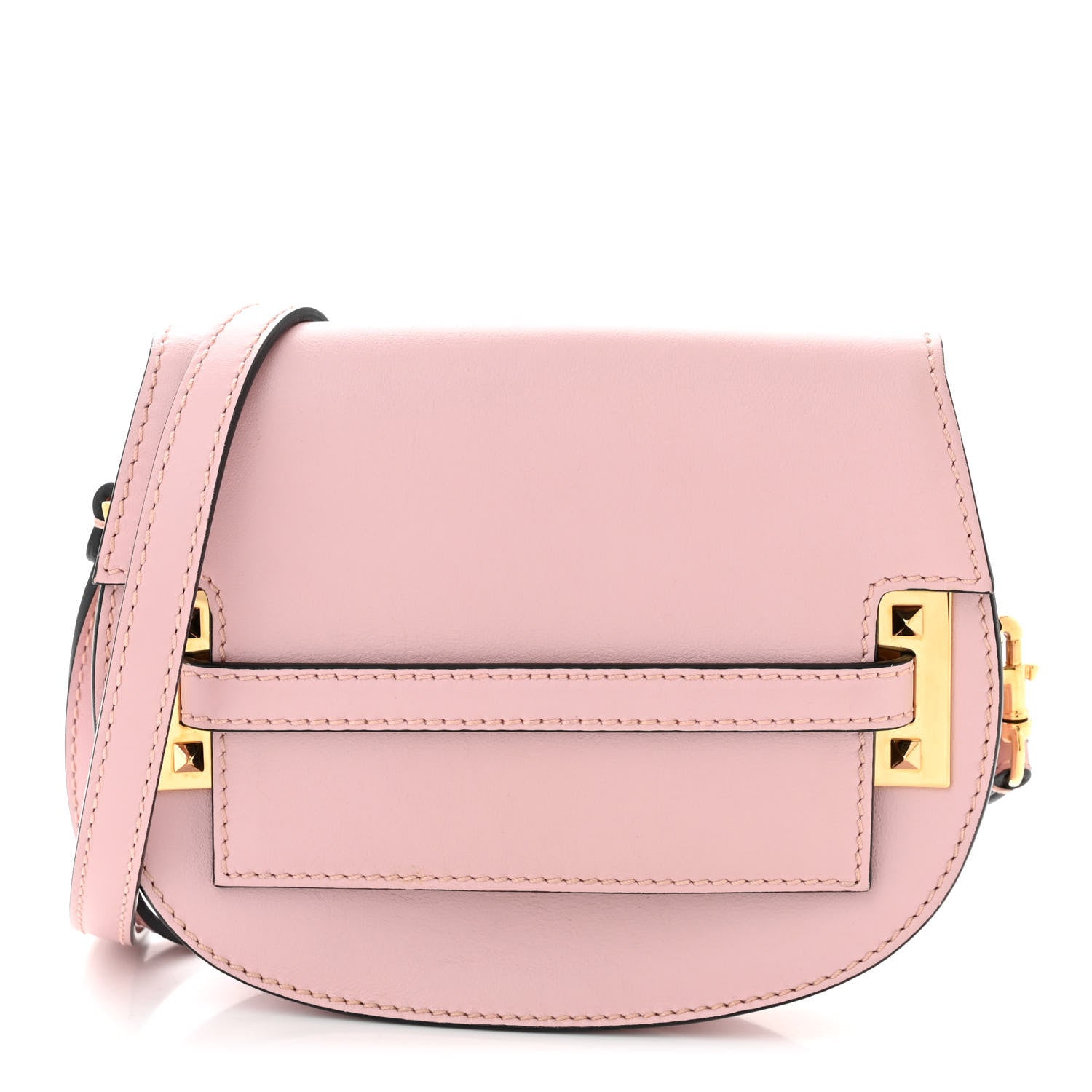 Valentino Garavani Calfskin Small My Rockstud Saddle Bag Rose Quartz 1 of 11