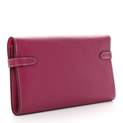Hermes Epsom Candy Kelly Longue Wallet Tosca Rose Tyrien 3 of 17