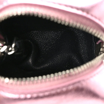 Saint Laurent Crinkled Lame Calfskin Jaime Cube Charm Keychain Violet 5 of 6
