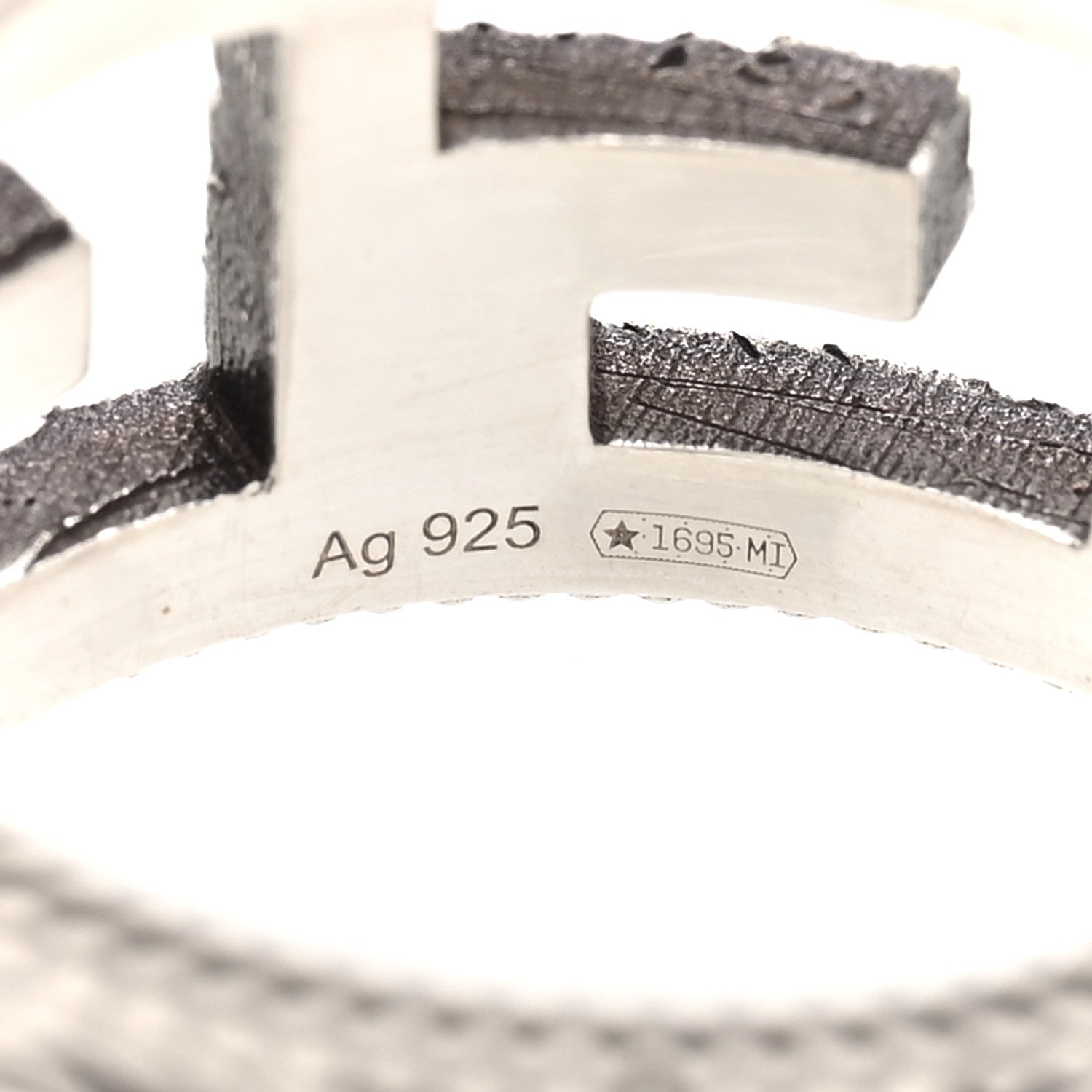 Gucci Sterling Silver Wide Square G Band Ring 53 6.5 6 of 7
