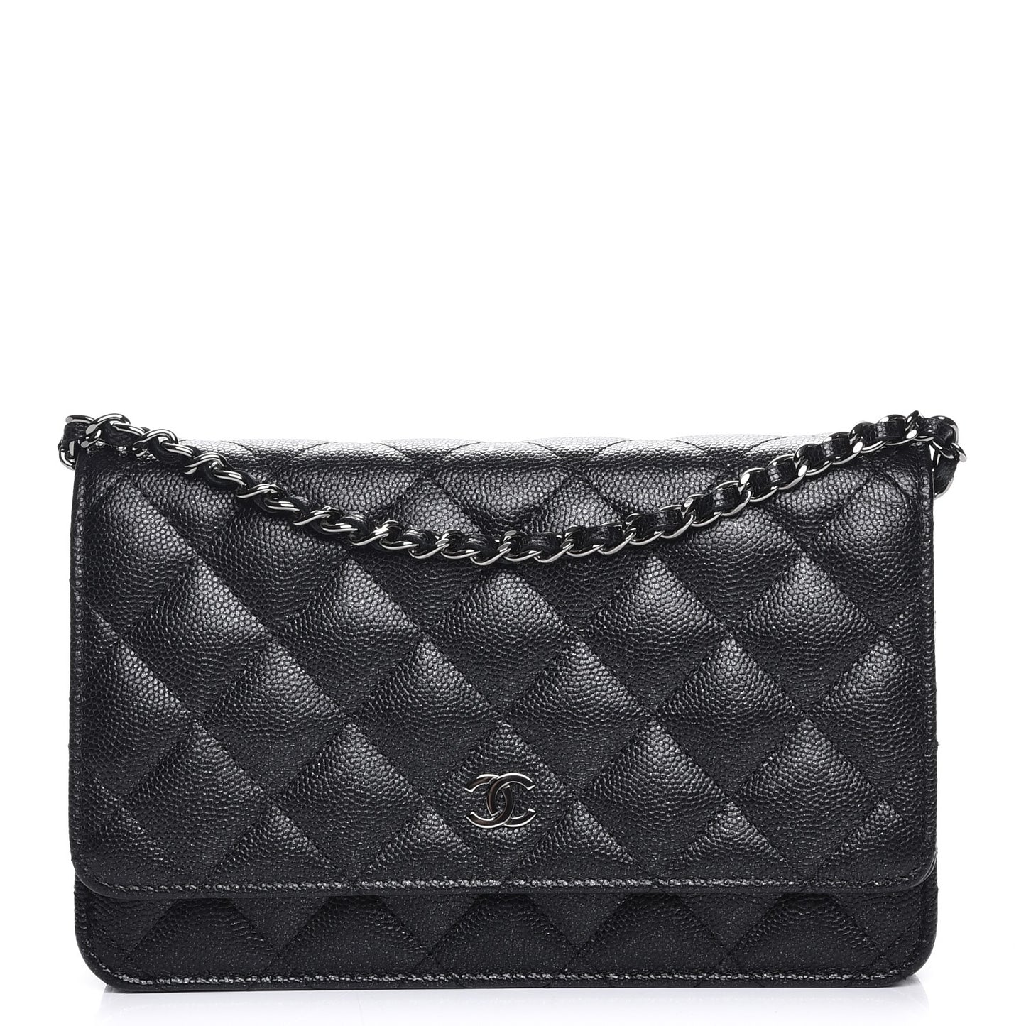 Caviar Quilted Wallet On Chain WOC Black