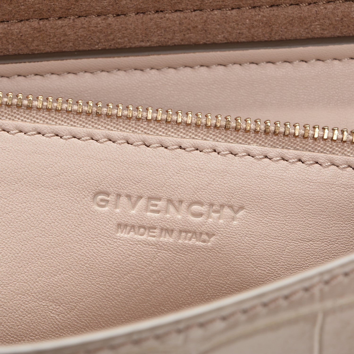 Givenchy Calfskin Crocodile Embossed Small Nobile Shoulder Bag Nude Pink 6 of 6