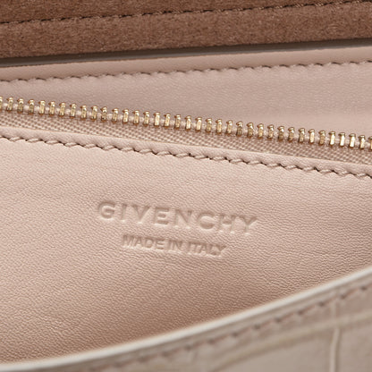 Givenchy Calfskin Crocodile Embossed Small Nobile Shoulder Bag Nude Pink 6 of 6