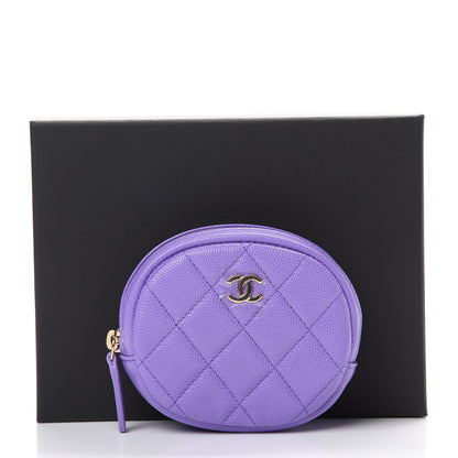 Chanel Caviar Quilted Zip Around Classic Coin Purse Purple 7 of 7