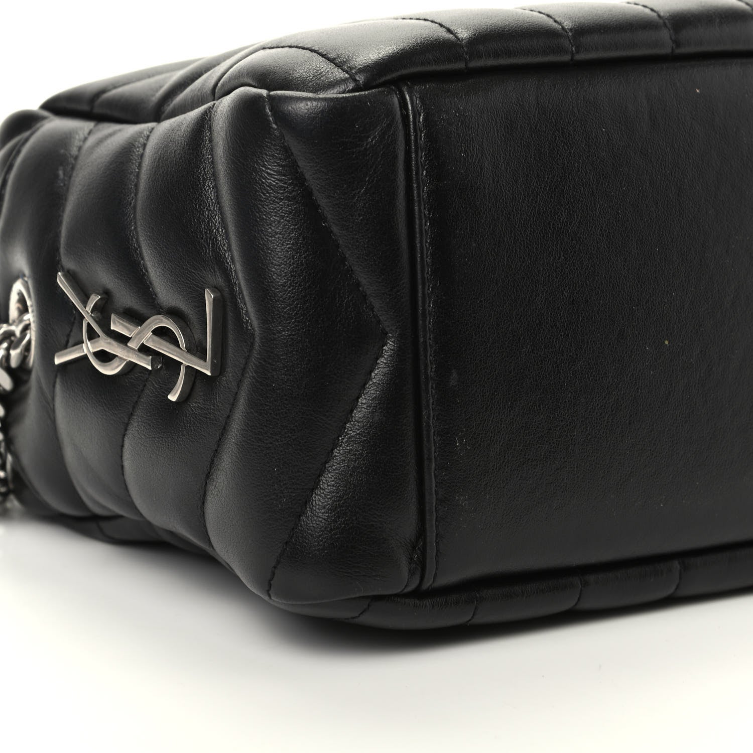 Saint Laurent Calfskin Y Quilted Monogram Small Loulou Bowling Bag Black 6 of 9