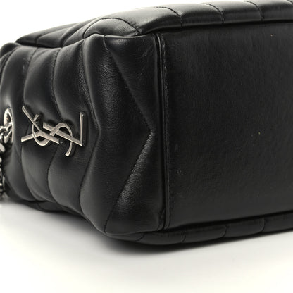 Saint Laurent Calfskin Y Quilted Monogram Small Loulou Bowling Bag Black 6 of 9