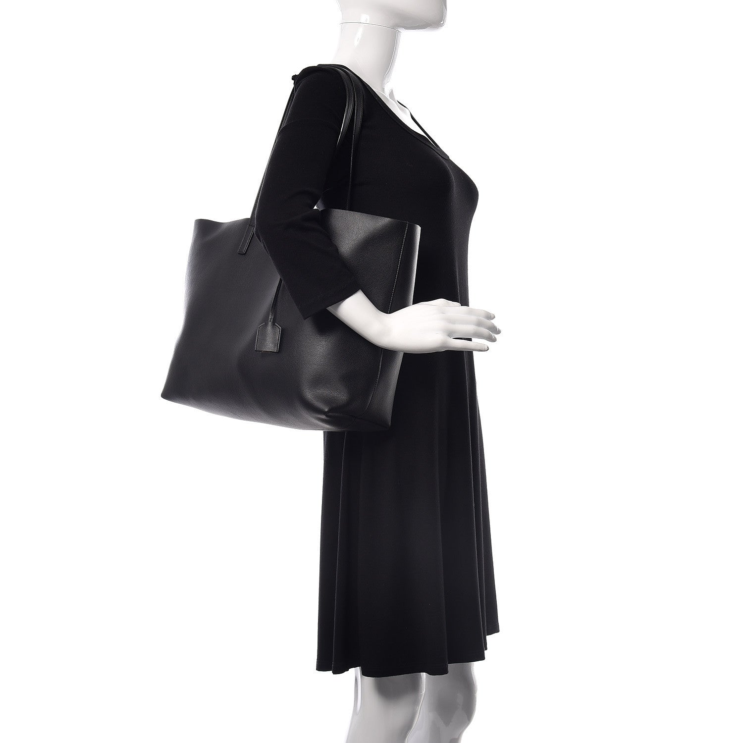 Saint Laurent Calfskin Large Shopping Tote Black 2 of 9