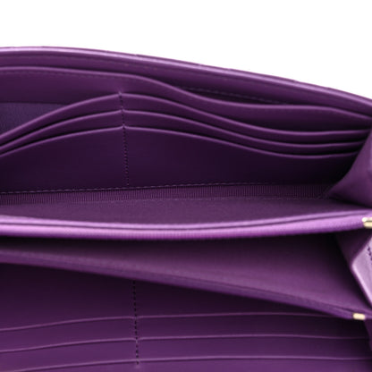 Chanel Lambskin Quilted Large Gusset Flap Wallet Purple 5 of 8