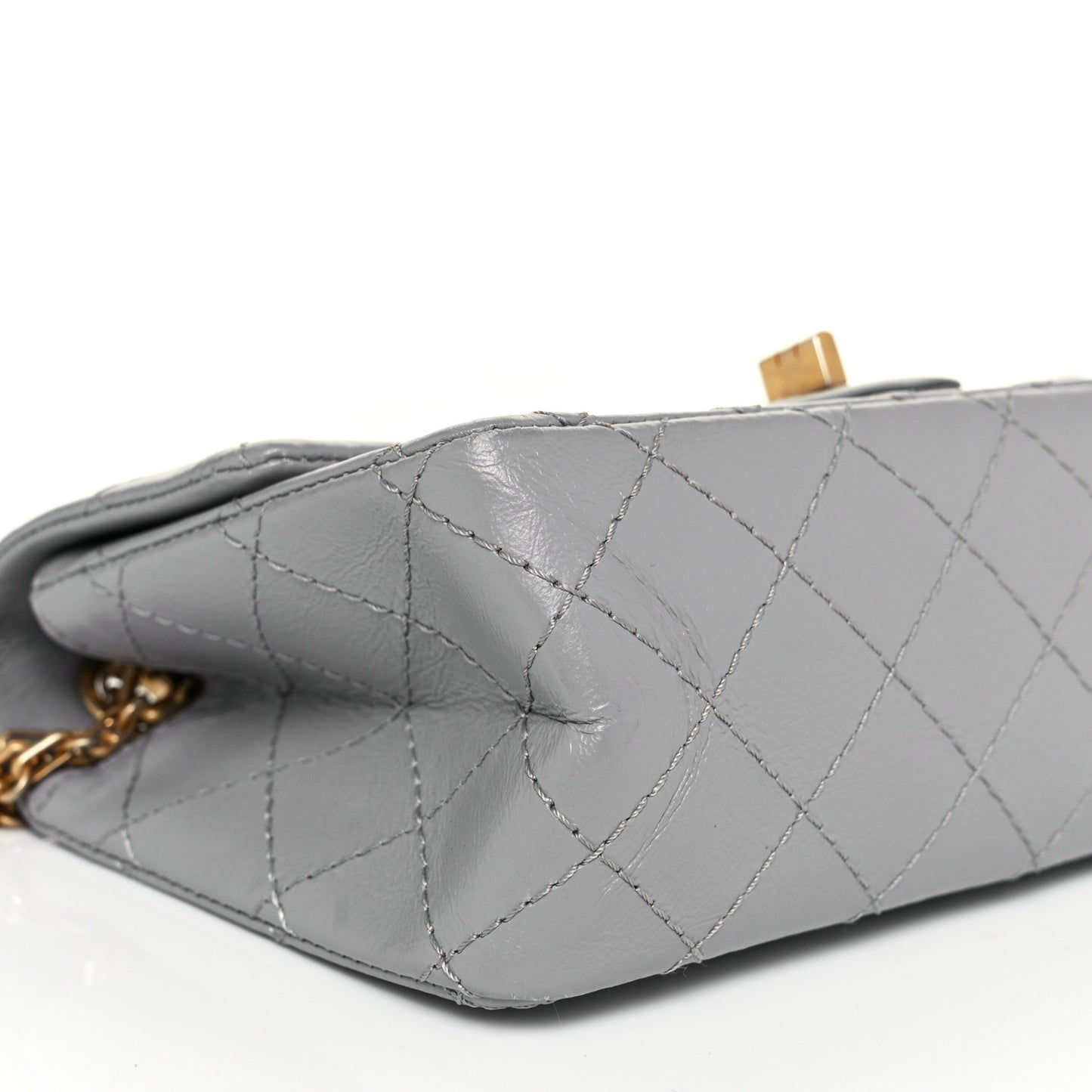 Aged Calfskin Quilted 2.55 Reissue Mini Flap Grey