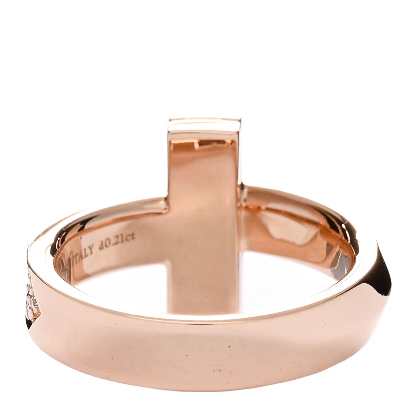 18K Rose Gold Diamond T T1 Ring 53 6.5