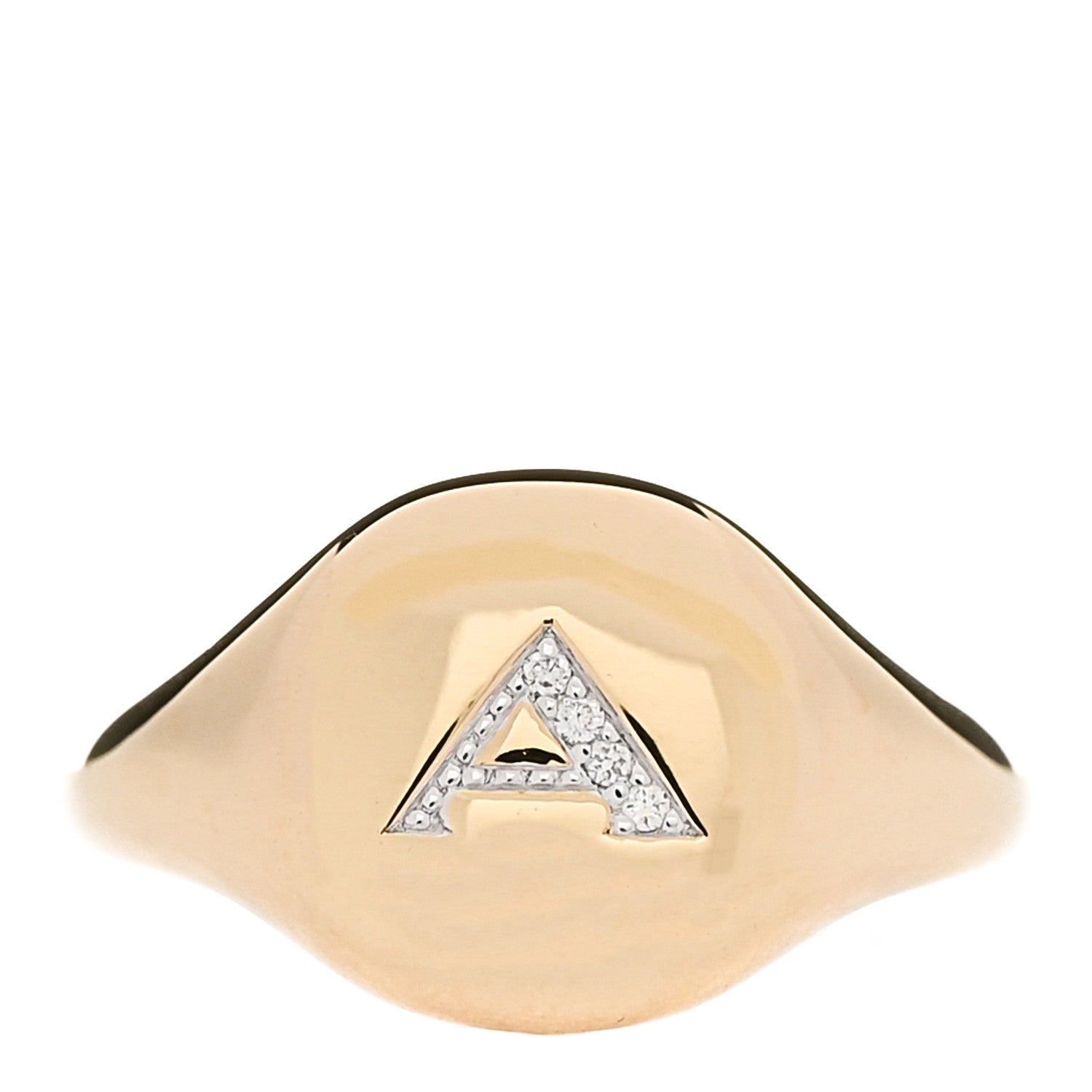 David Yurman 18K Yellow Gold Diamond Initial A Pinky Ring 43 2 1 of 4