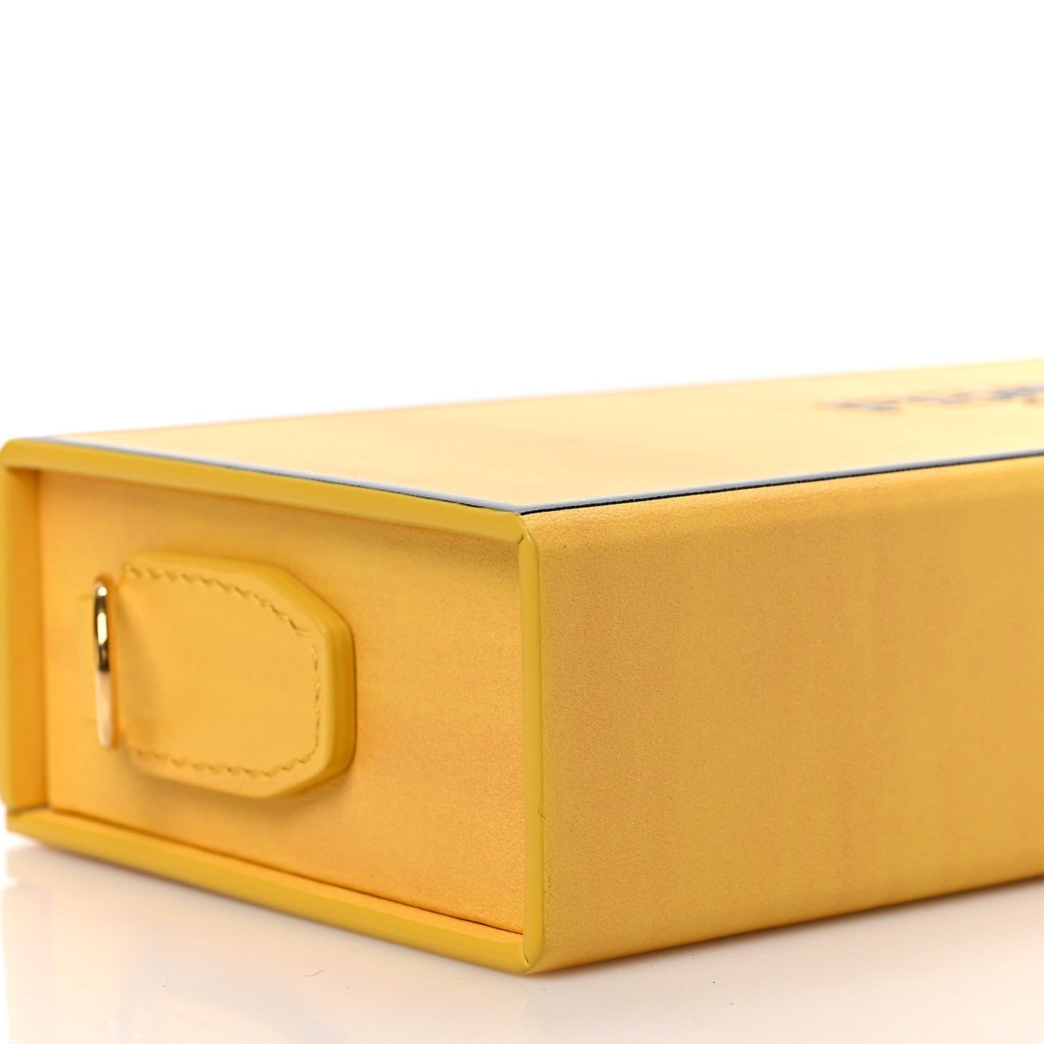 Fendi Vitello Fluffy Logo Horizontal Box Crossbody Bag Yellow Box