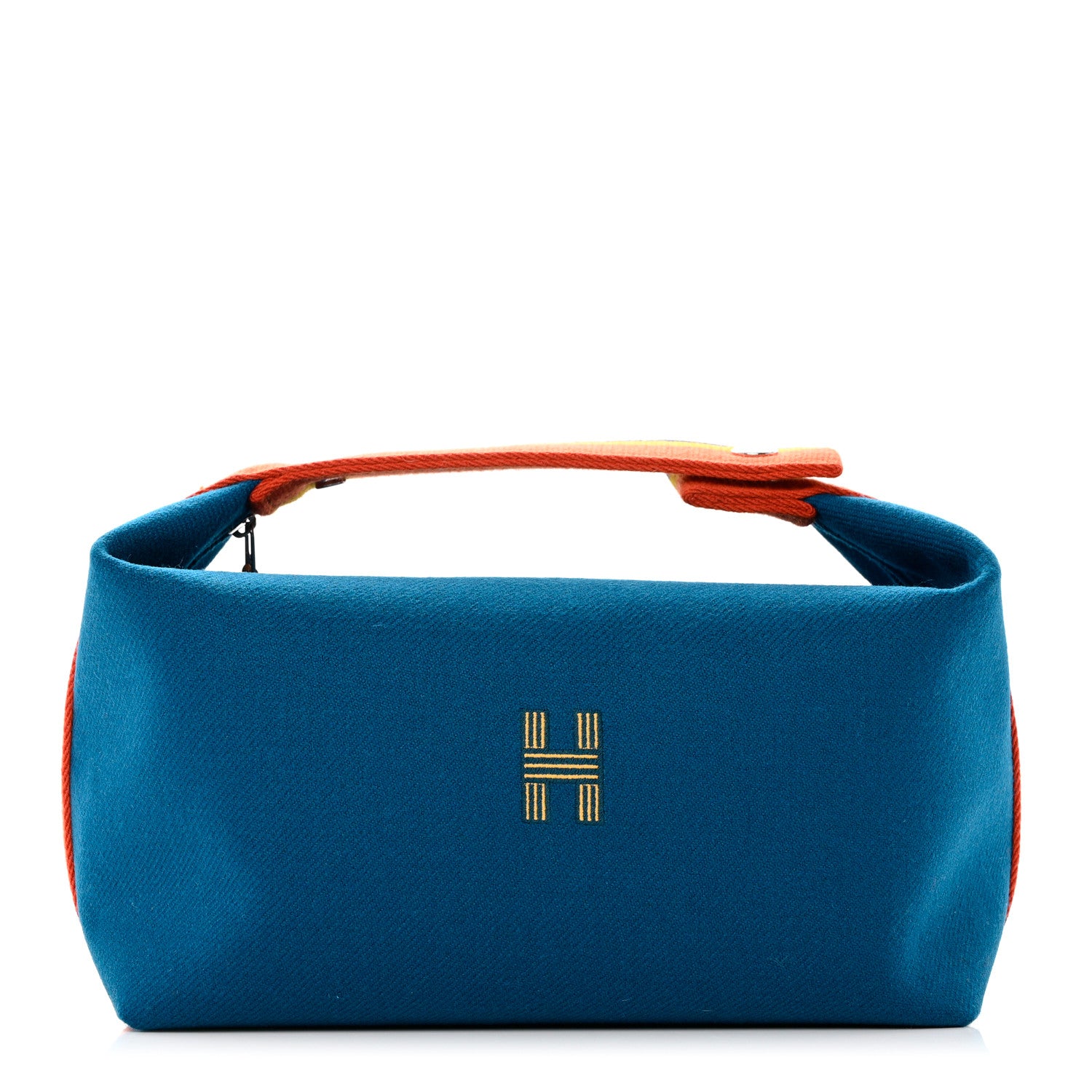 Hermes Wool Rocabar Large Bride-A-Brac Pouch Bleu Paon 1 of 6
