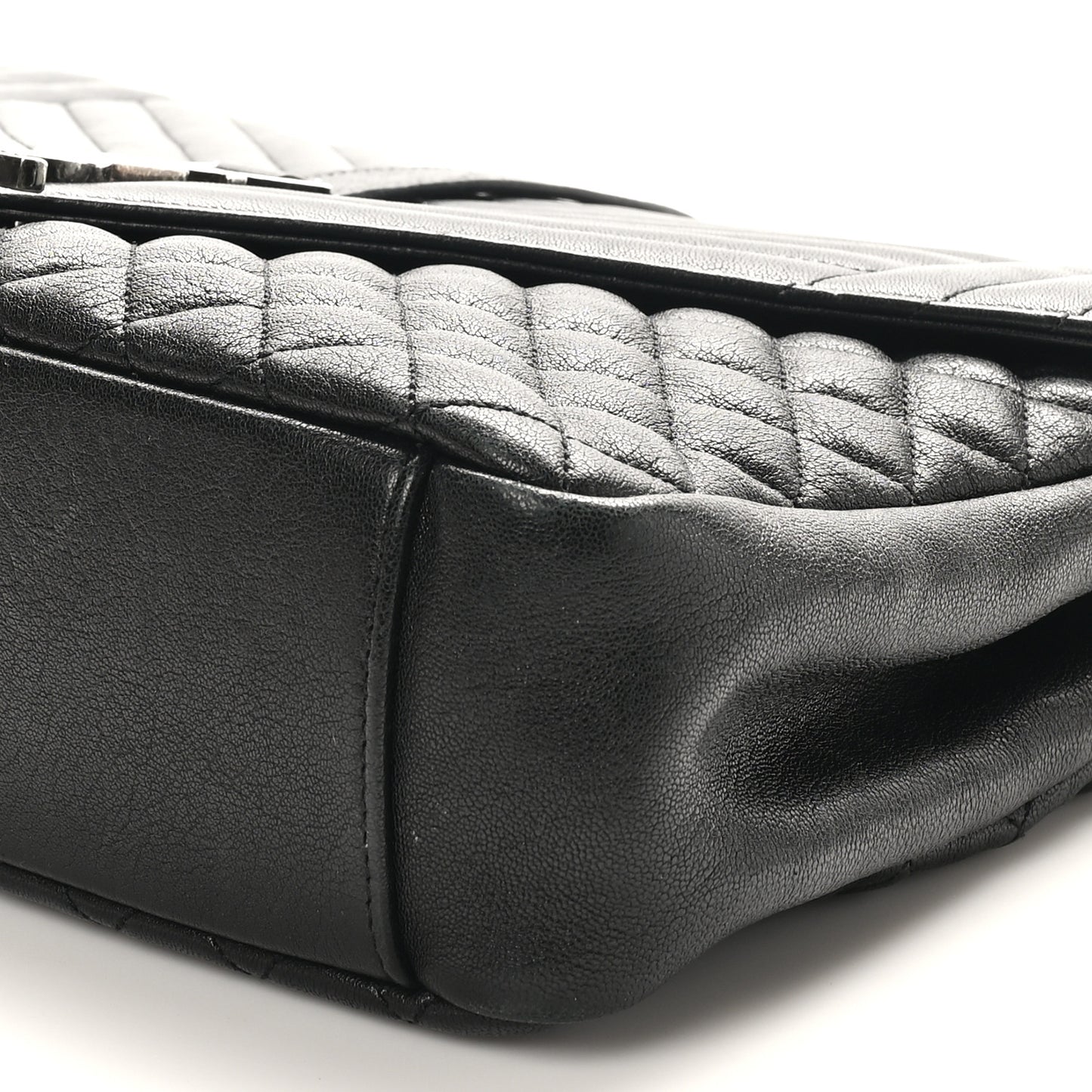 Calfskin Mixed Matelasse Triquilt Large Monogram Satchel Black