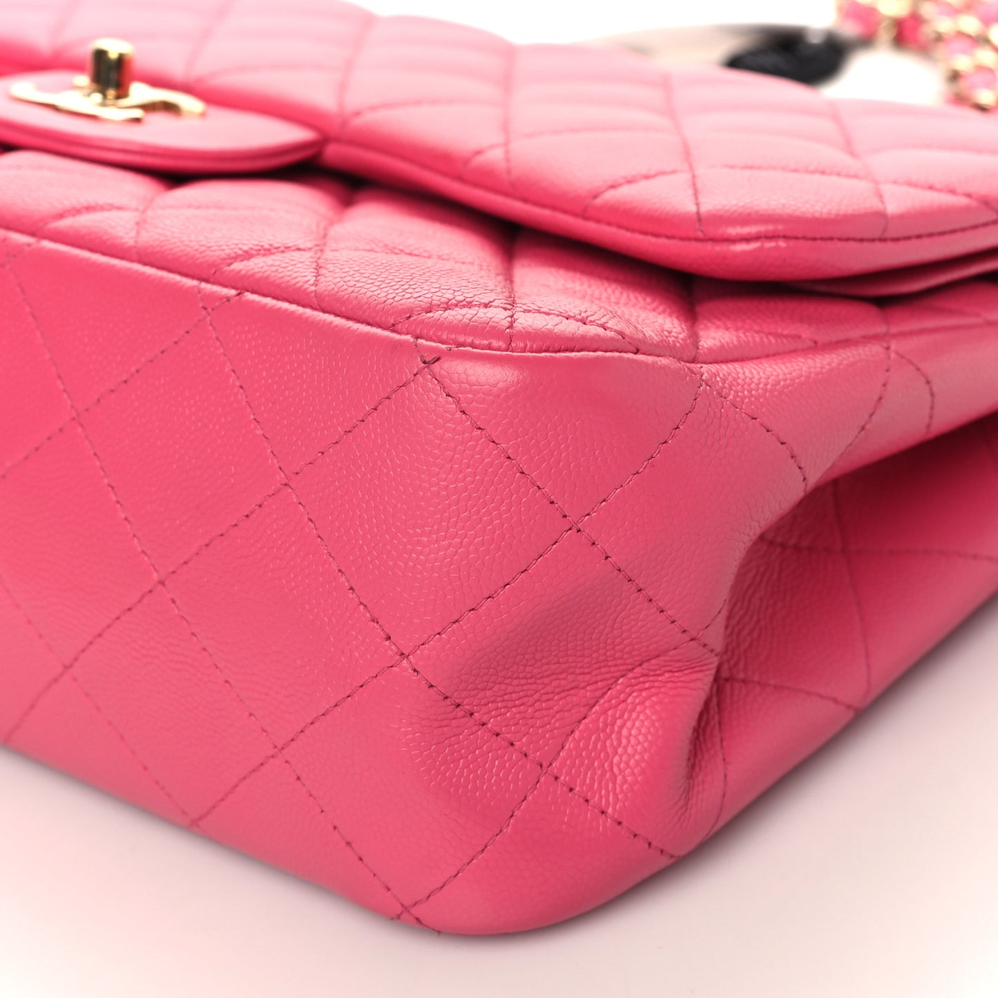 Caviar Quilted Jumbo Double Flap Pink