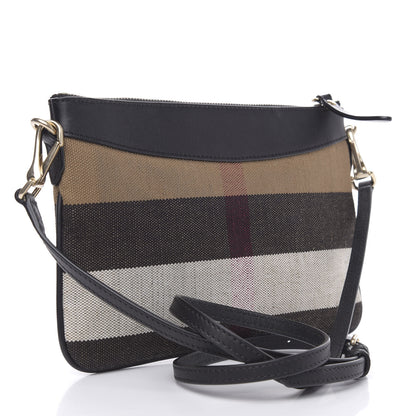 Burberry Mega Check Peyton Crossbody Clutch Bag Black 3 of 11